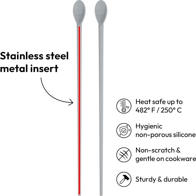 Palitos chinos de cocina de silicona, 1 par - Gris Nube miniatura 4