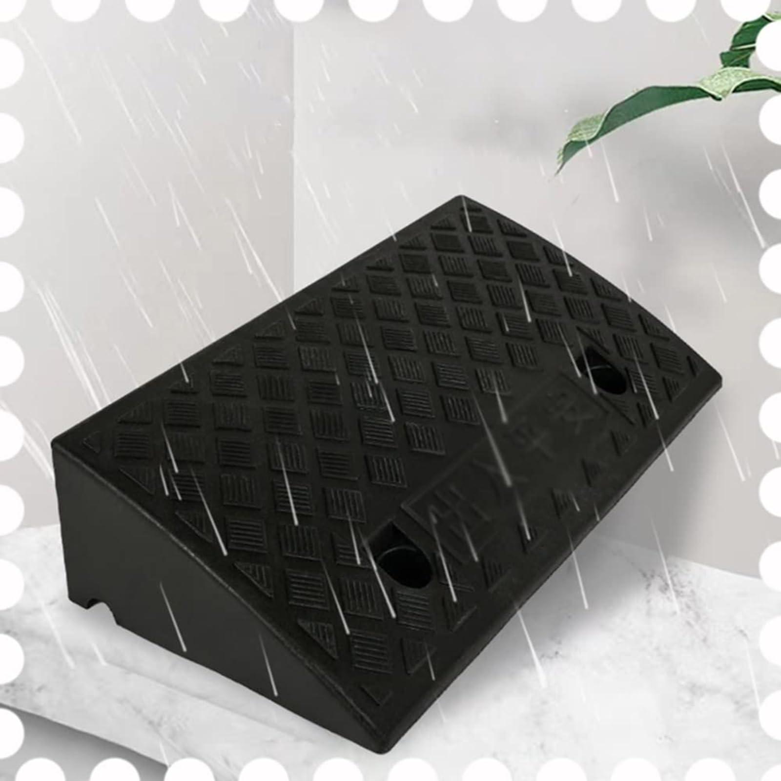 Rampa progowa – antypoślizgowa gumowa rampa progowa do podjazdu, wytrzymała rampa dla wózków inwalidzkich, przenośna rampa najazdowa (zielona, 50 x 27 x 10 cm)