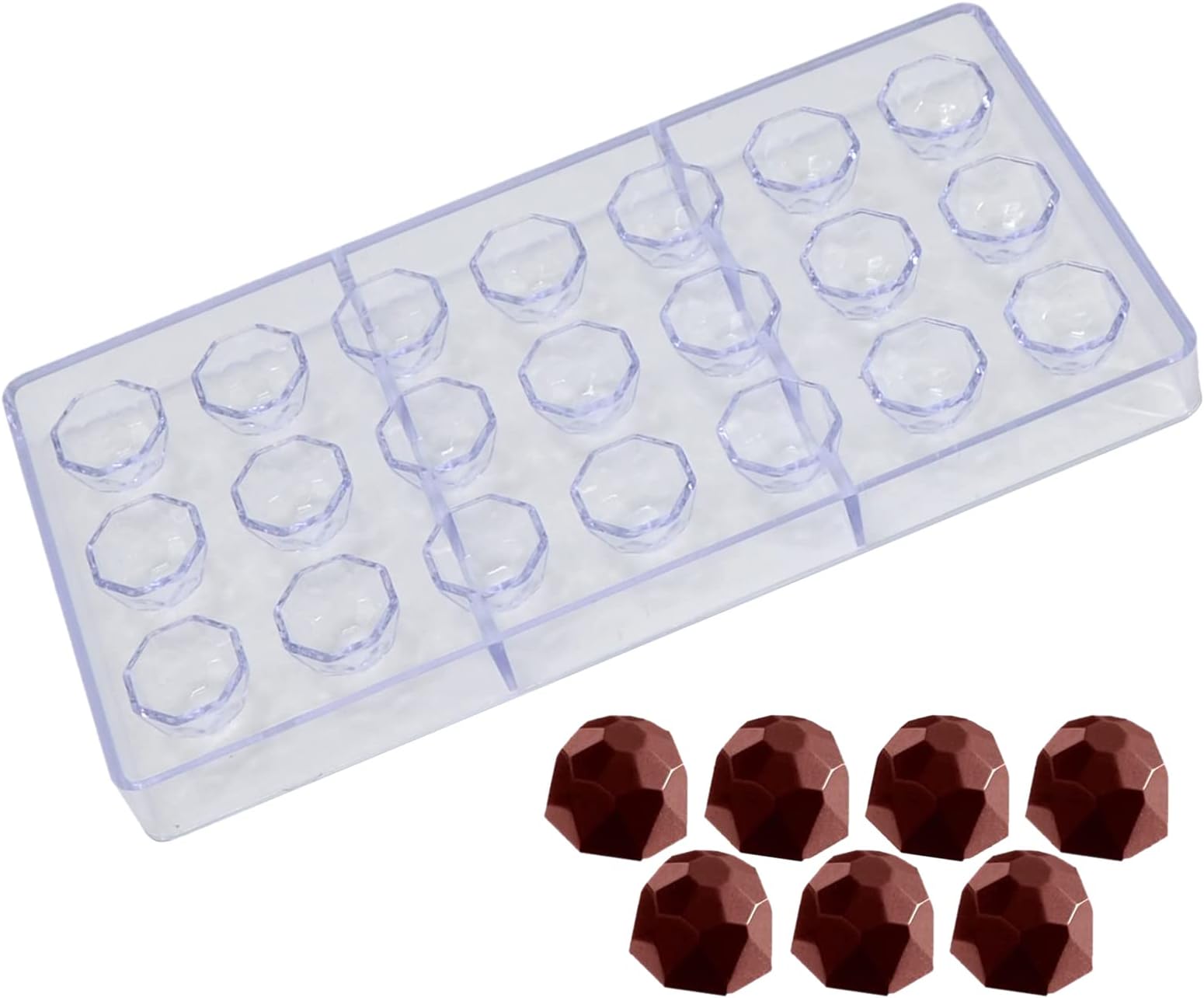 21 in 1 Chocolate Molds, Diamond Shaped Chocolate Molds, chocolate molds polycarbonate,Clear Plastic Candy Molds, Handmade Candy and Chocolate Bar Molds, Handmade DIY Molds