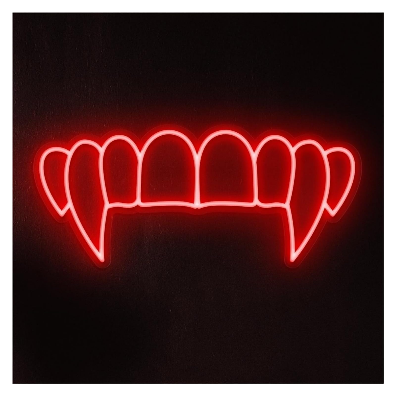 RONGCH Hanging Art Signs Vampire Teeth Neon Sign, Suitable for Cafe Wall Art Decor with Brightness Adjustable 46cm