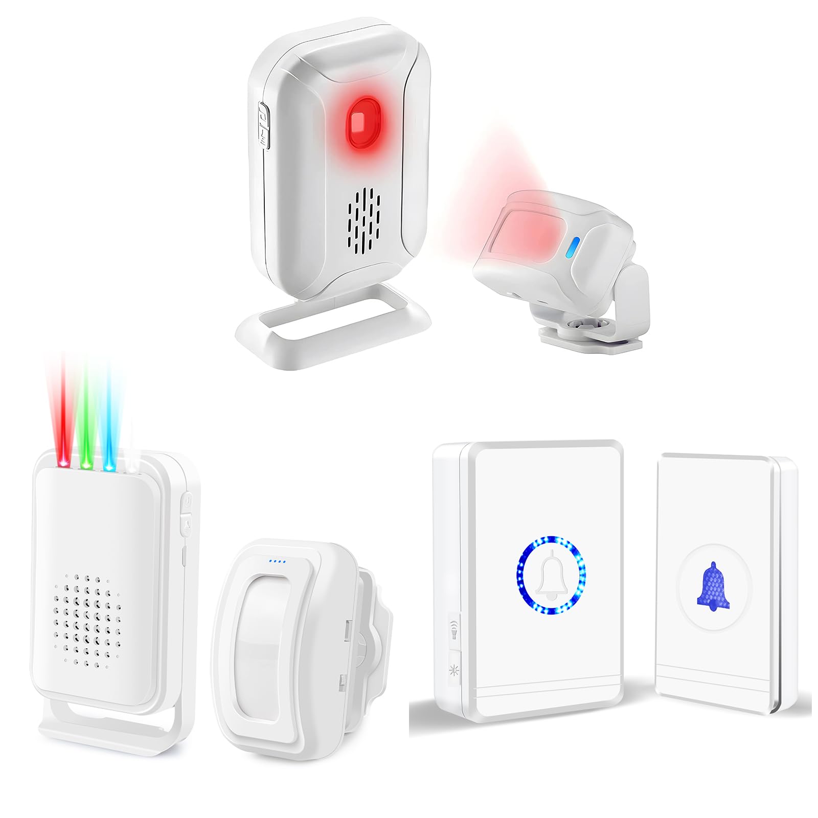 GREENCYCLE Motion Sensor Doorbell for Business Store Entry Elert, Motion Sensor Door Chime, Waterproof Doorbell Chime Kits, 1000ft Range, 48Melody Chimes with LED Flash, 5Levels Volume, Weatherproof