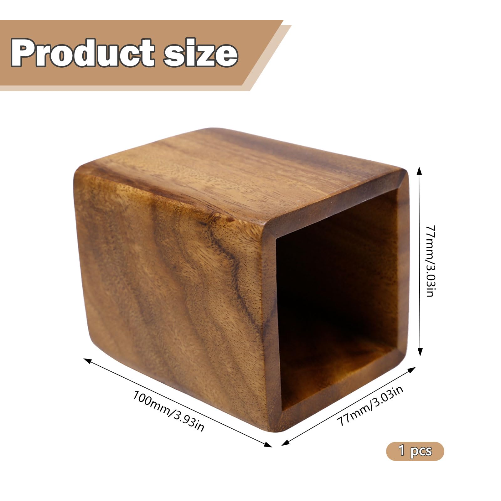 Portapenne in Legno Portamatite Quadrato in Noce Elegante Portapenne da Scrivania Ufficio Porta Pennarelli Legno per Cancelleria,Scrivanie,Uffici,Scuola(10 * 8 * 8 cm)