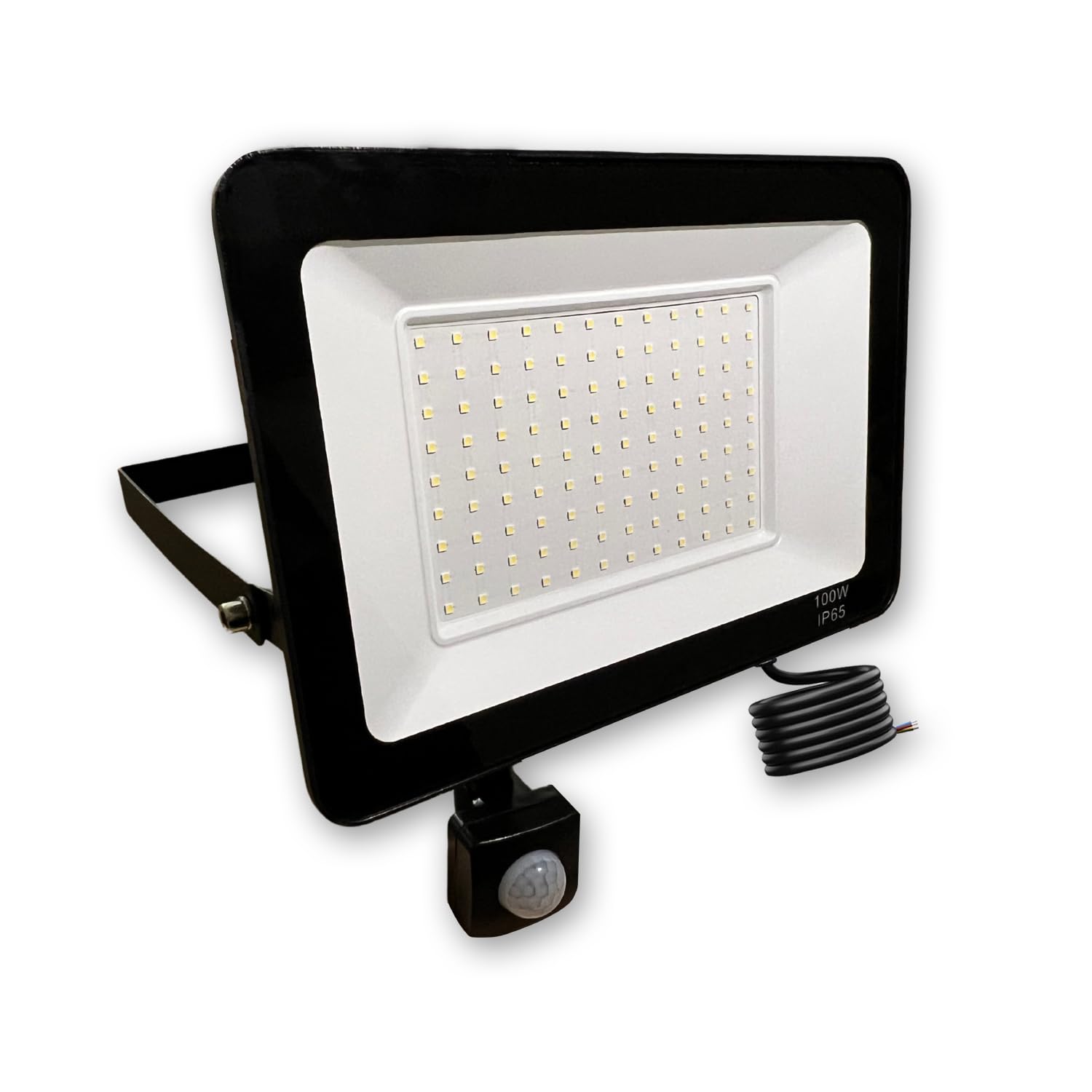 Powerstar Electricals Black Motion Sensor Outdoor Security Light 30W 50W 100W 2700 4500 9000 Lumin Led Floodlights With Pir Sensor Ip65 Waterproof Garden, Backyard, Garage, Doorways (100)