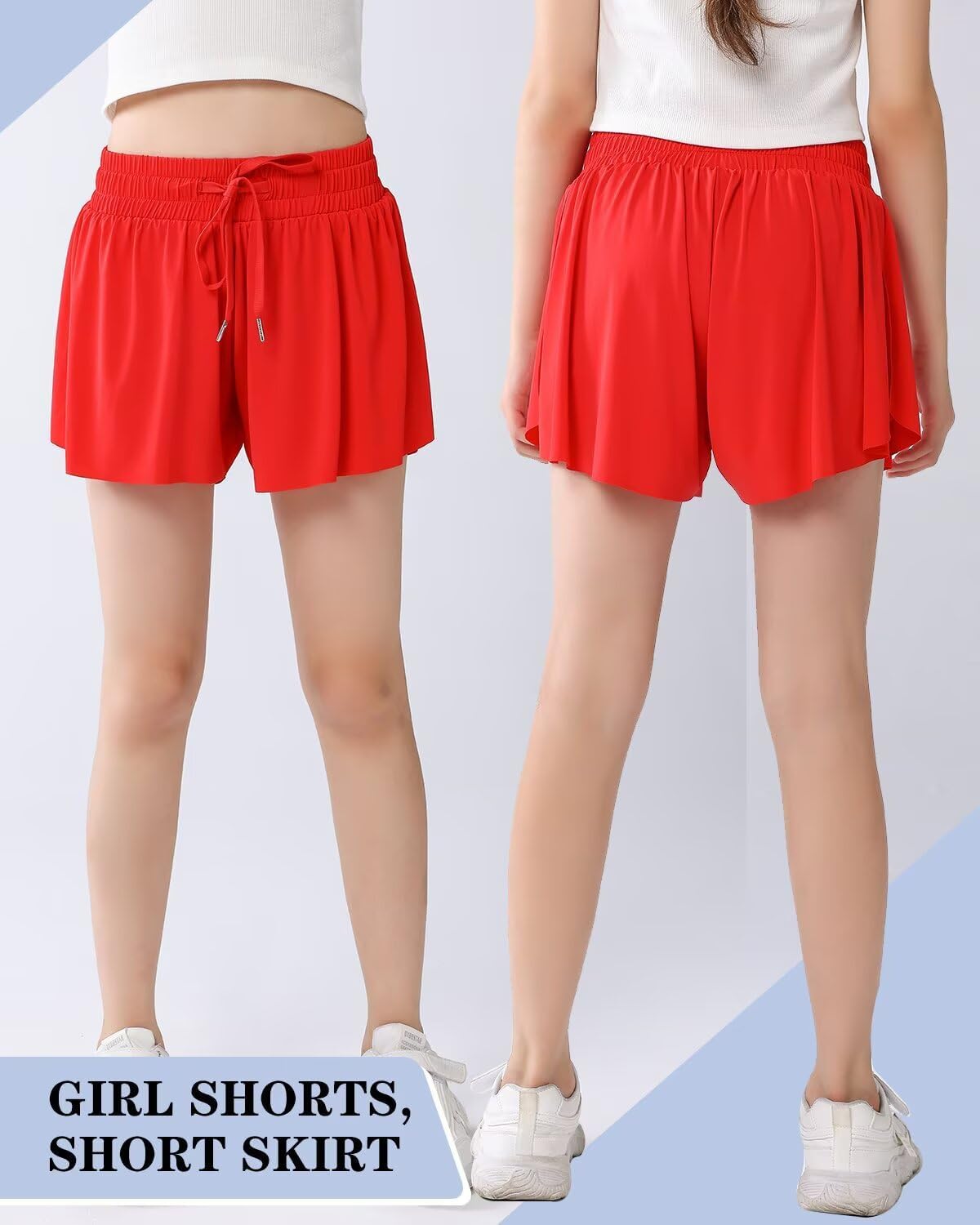 Girls Flowy Shorts with Spandex Liner,2 in 1 Butterfly Shorts Teen Girls with Pockets for Sports,Running,Athletic - Image 2