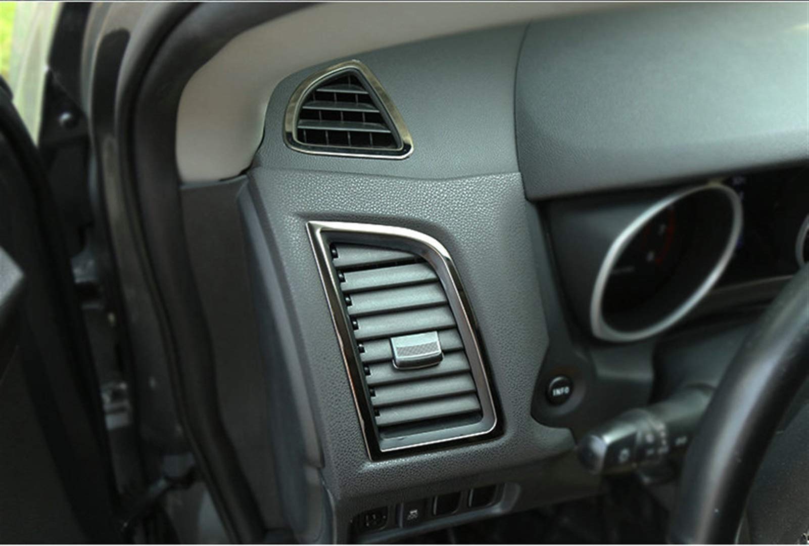 for Mitsubishi, ASX 2018 2011-2014 2016 Car Accessories Stainless Steel Car Air Conditioning Outlet Cover Car Air Vent Decorations(Black)