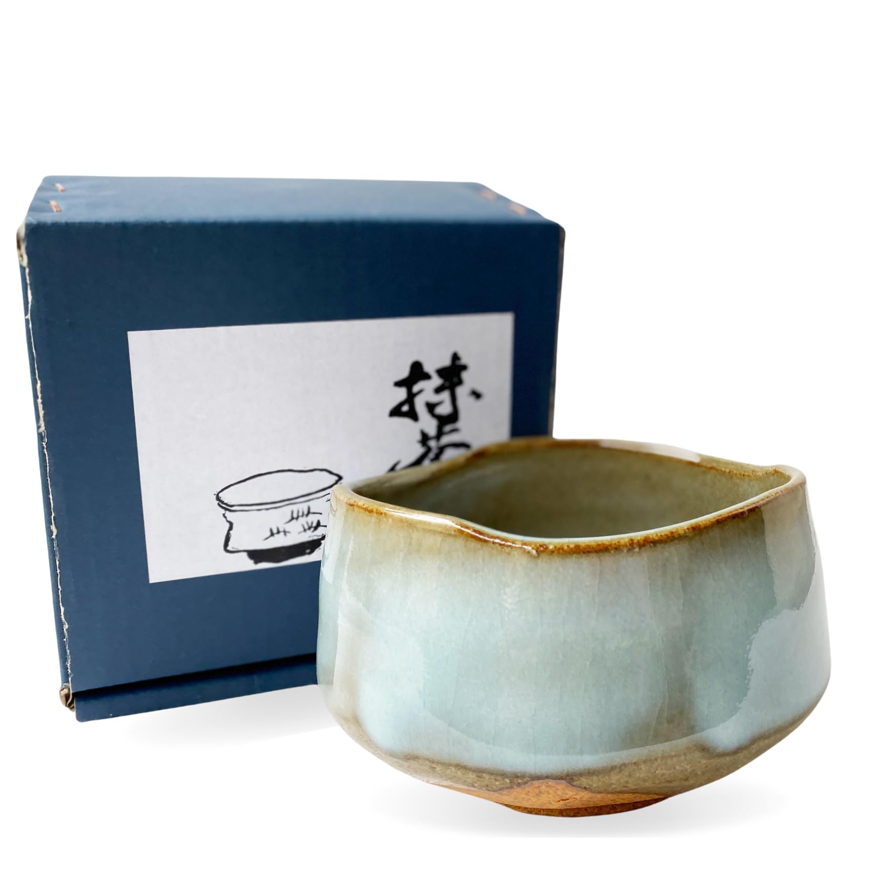 Bol à Matcha Chawan Moon Rabbit Aquanaut Mino Ware - Céramique Japonaise 9 Cm