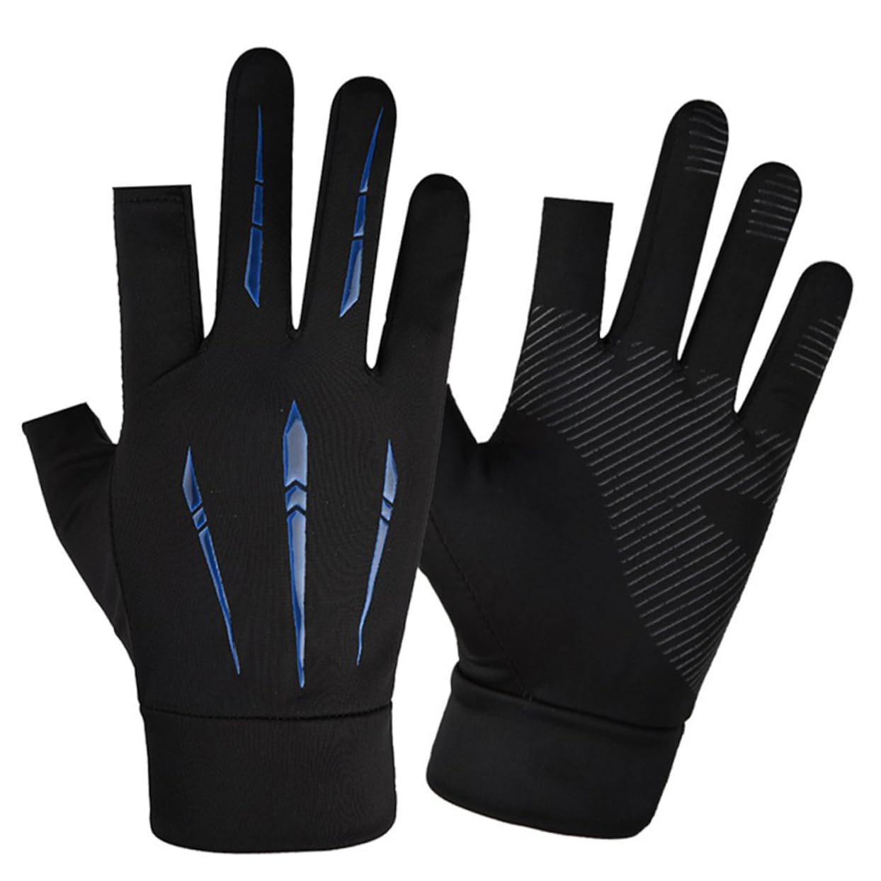 Toyvian Guantes Deportivos de protección Solar Bike Guantes al Aire Verano sin Dedos reflexivo Negro Adulto Guantes de Bicicleta Guantes de Bicicleta Paño Azul