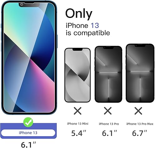 Miniatura 124 de NEW'C - Paquete de 3 protectores de pantalla para iPhone 14, iPhone 13, iPhone 13 Pro (6.1 pulgadas), protección mejorada de vidrio templado