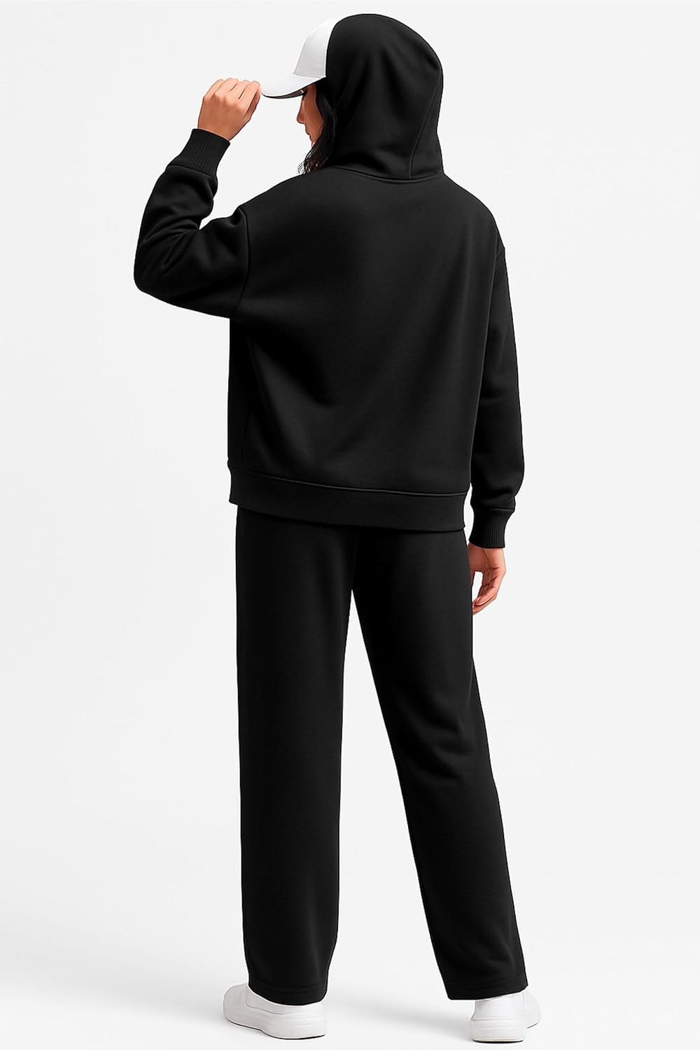 Women 2 Piece Oversized Tracksuits Set Fall Fashion Sweatsuits Lounge Outfits Hoodie Airport Travel Wide Leg Pants - Image 2