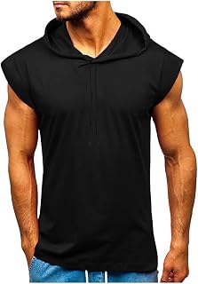 Camisa masculina de secagem justa para musculação, sem mangas, com capuz, para homens, não precisa passar, 2 - preto, XG