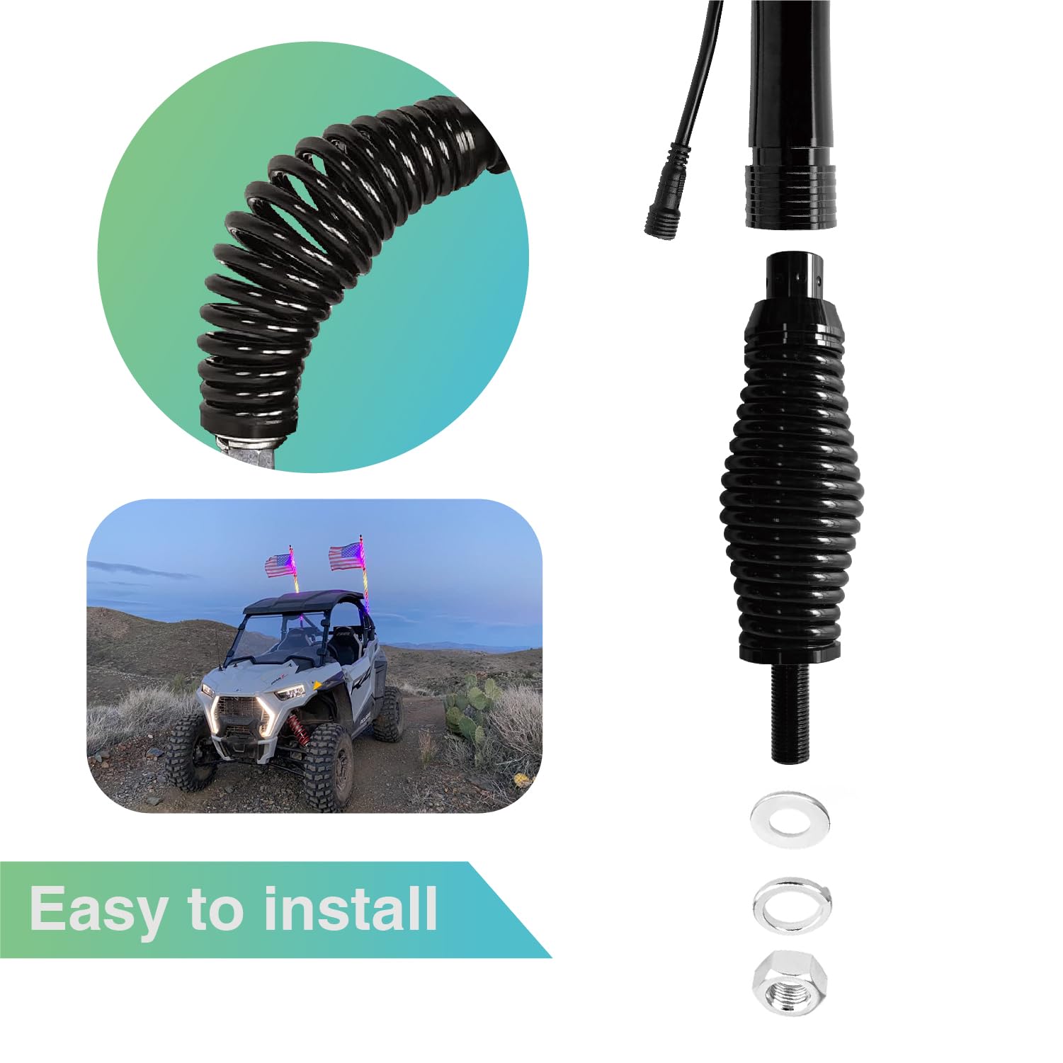Snapklik.com : 1 Pack Whip Lights Spring Mounting Base Quick Release ...
