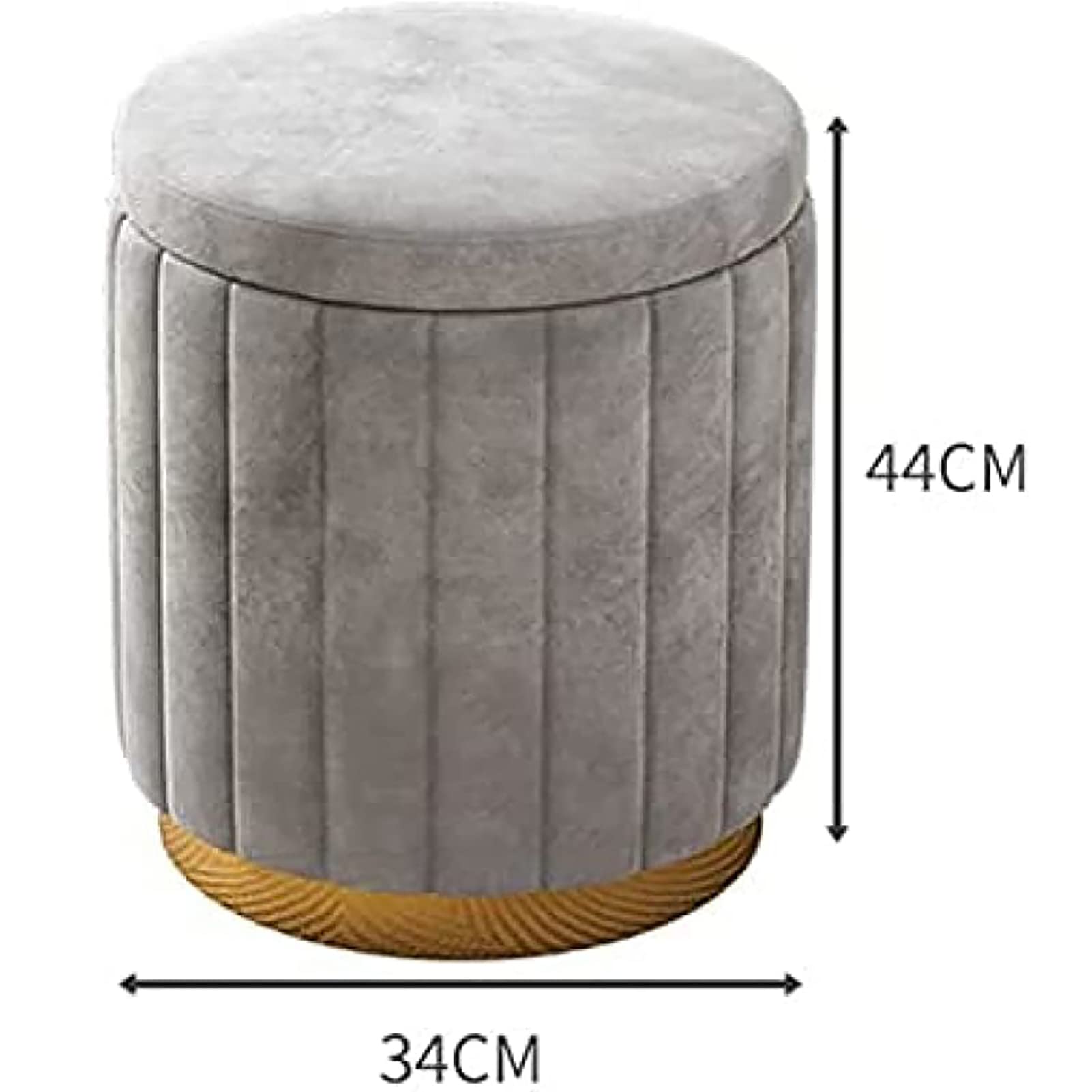 Pouf Contenitore Rotondo in Velluto Blu, Imbottito, Morbido, Poggiapiedi, con Base Dorata, Elegante E Capiente, per Soggiorno E Camera da Letto.,Green
