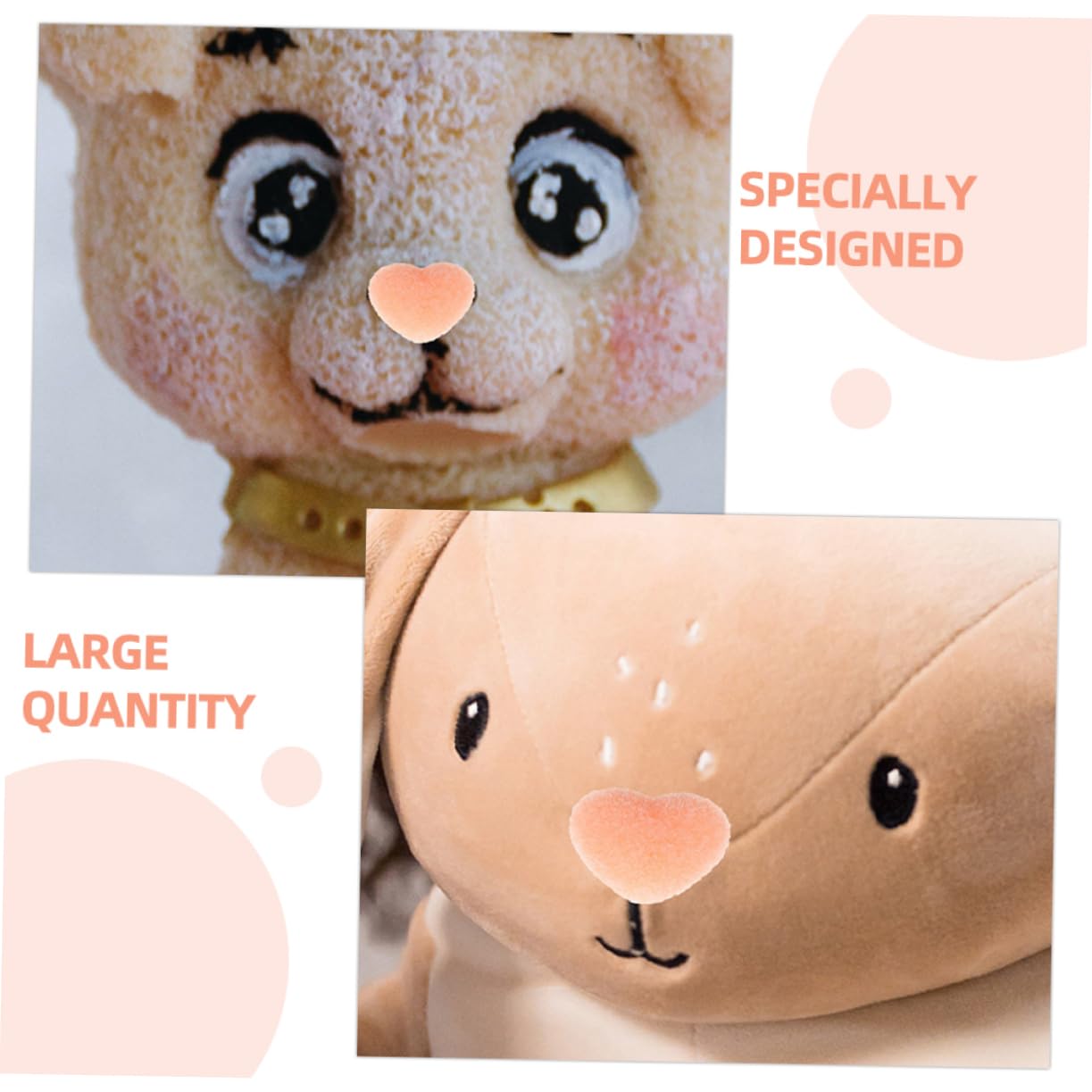 SAFIGLE - 100 Nasi Sicuri Per Animali Di Peluche, Fai Da Te, Con Fondo Piatto, Facili Da Installare