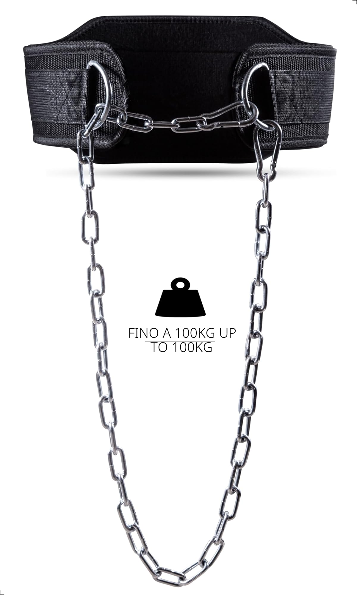 Fitgriff® Cintura Palestra per Dip con 2 Moschettoni - Uomo e Donna - Sollevamento Pesi, Zavorra, Powerlifting, Bodybuilding, Lever, Fitness, Weightlifting - Dipping Belt