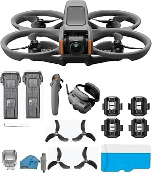 DJI Avata 2 FPV Drone Flymore Combo 2-Battery Bundle | 4K Camera & Goggles 3 Immersive Experience | Includes 128GB MicroSD, Safety Strobe Lights & FAA Remote ID Compliant