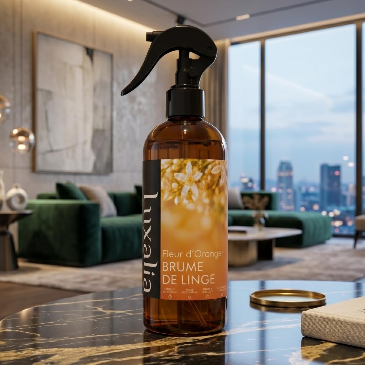 Brume de Linge Fleur d'Oranger - Parfum Intense et Durable - Haute Qualité - 500ml - LUXALIA