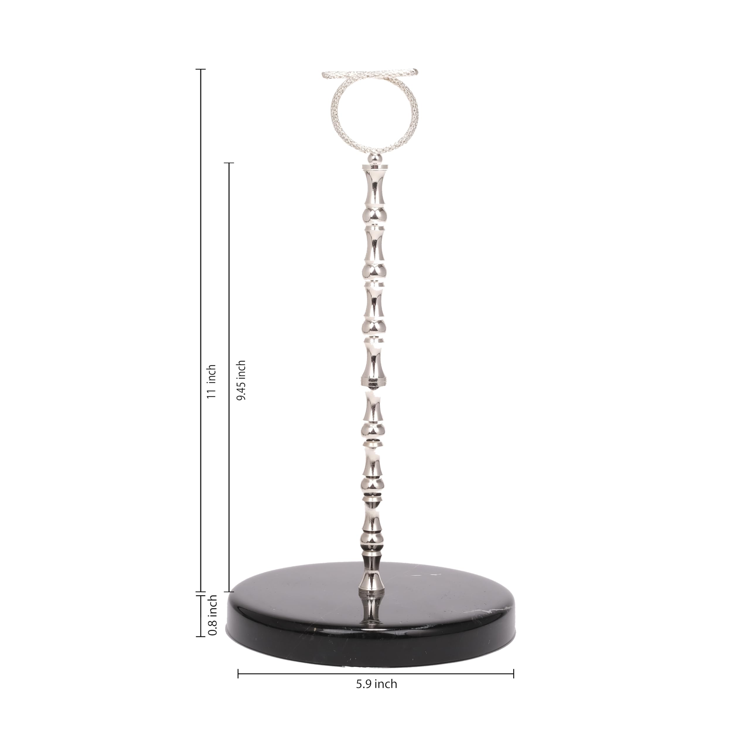 Y Luxe Black-Silver Marble Countertop Paper Towel Holder, Elegant Kitchen/Bathroom Accessory -Standing Paper Towel Holder - Image 3