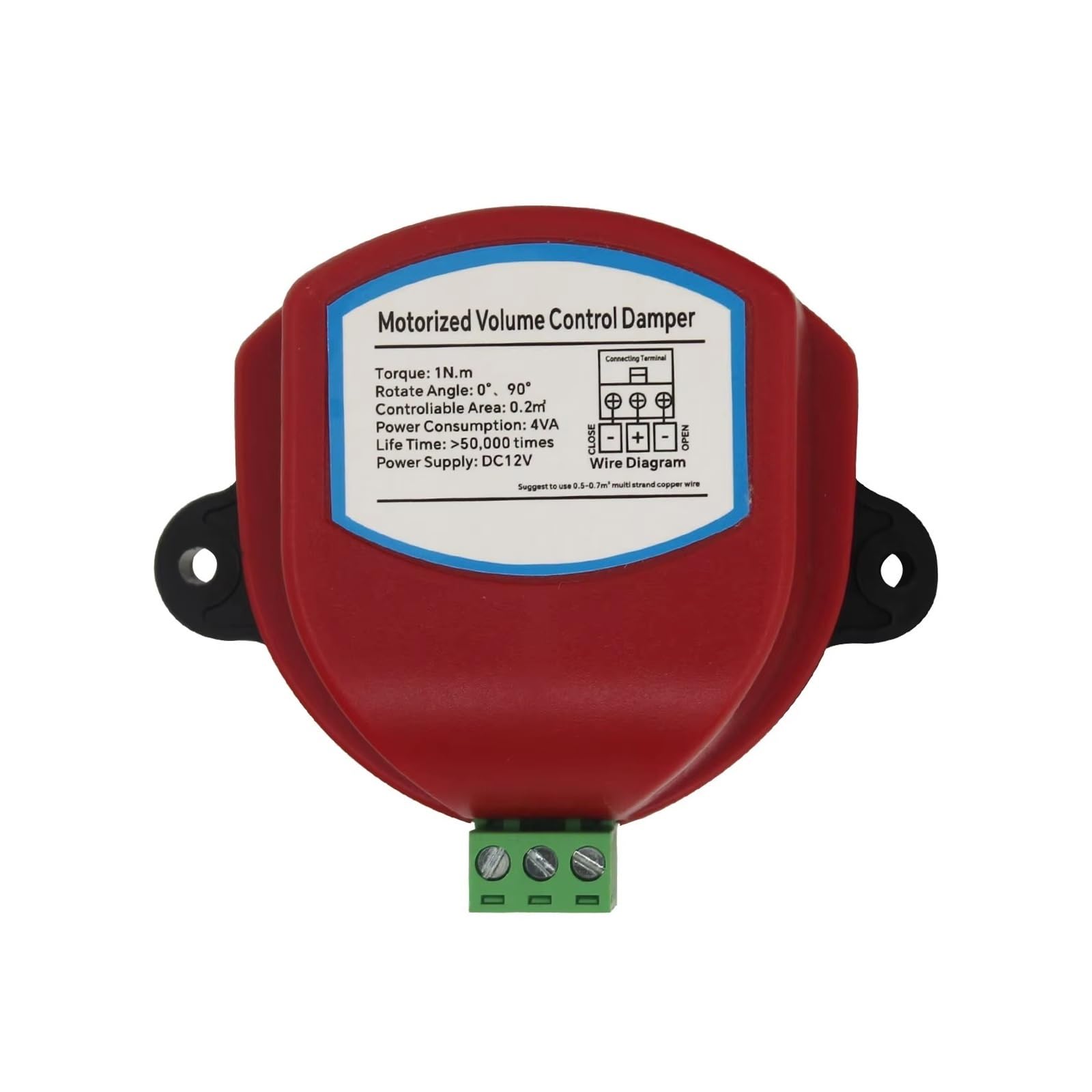 Gkirqvpe Ac220v Wind Valve Driver, Electric Motorized Hvac Air Duct Damper Valve Actuator Dc12/24V Multiple Sizes(,Adaptation125-150Mm)