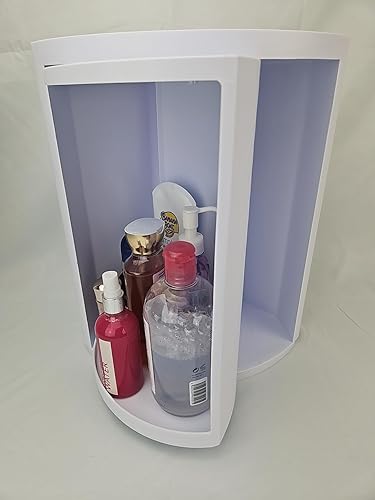 Miniatura 5 de Skywin Armario de almacenamiento de baño pequeño, gabinete de almacenamiento blanco, estante esquinero pequeño para el cuidado de la piel,
