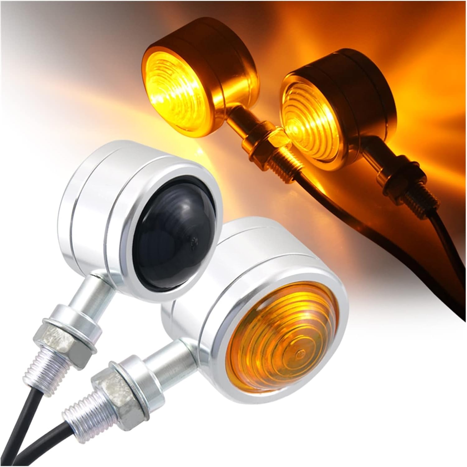 当店限定販売 方向指示器 オートバイの小さな丸い二重レンズ 導いたシグナルブリンカーアンバーインディカートライトハーレーのライトスズキのにとってカフェレーサーカスタム 色 C Www Designsbymissmandee Com