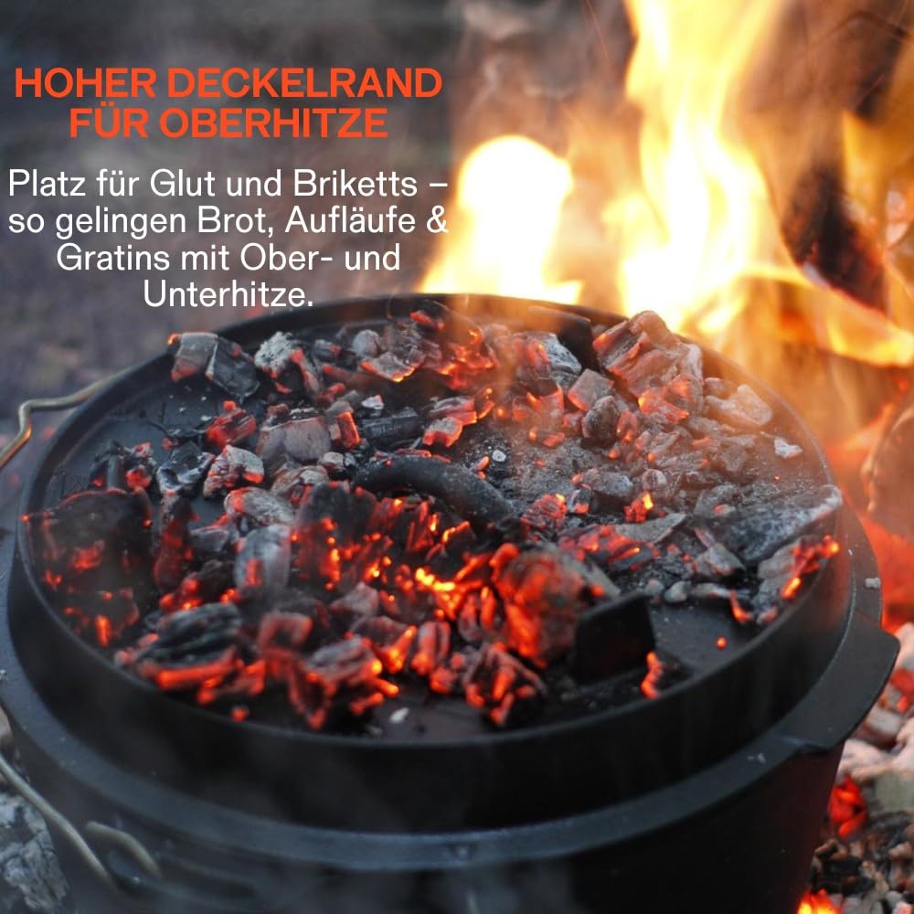 Petromax Dutch Oven Set FT3-T & FT6-T – Zweiteiliges Gusseisen-Set zum Braten, Backen & Schmoren – Vorgebrannt, feuerfest & vielseitig für Outdoor & Küche