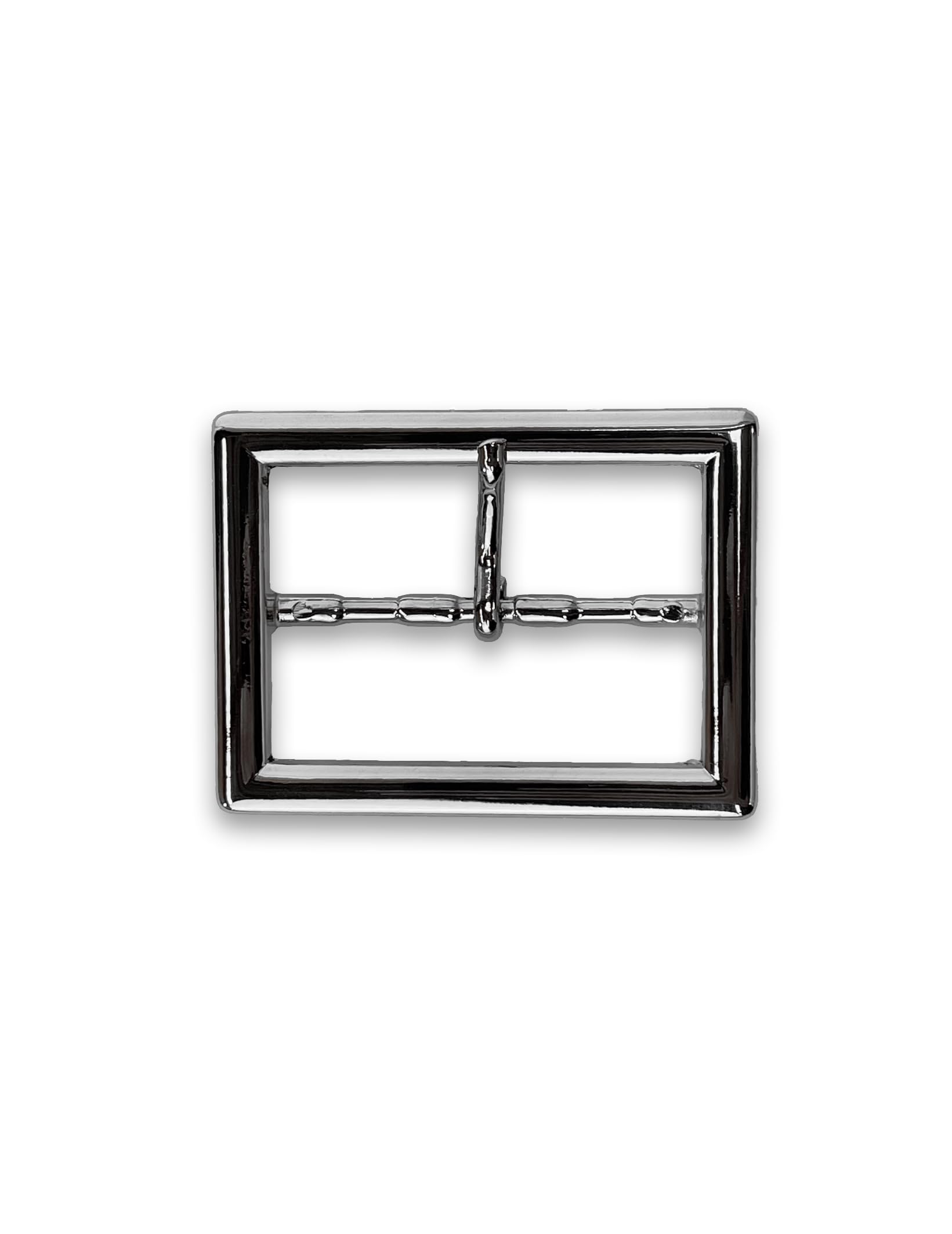 almela - Hebilla cinturón doble con acabado en plata brillo de 50mm de ancho - 5cm | Buckle belt