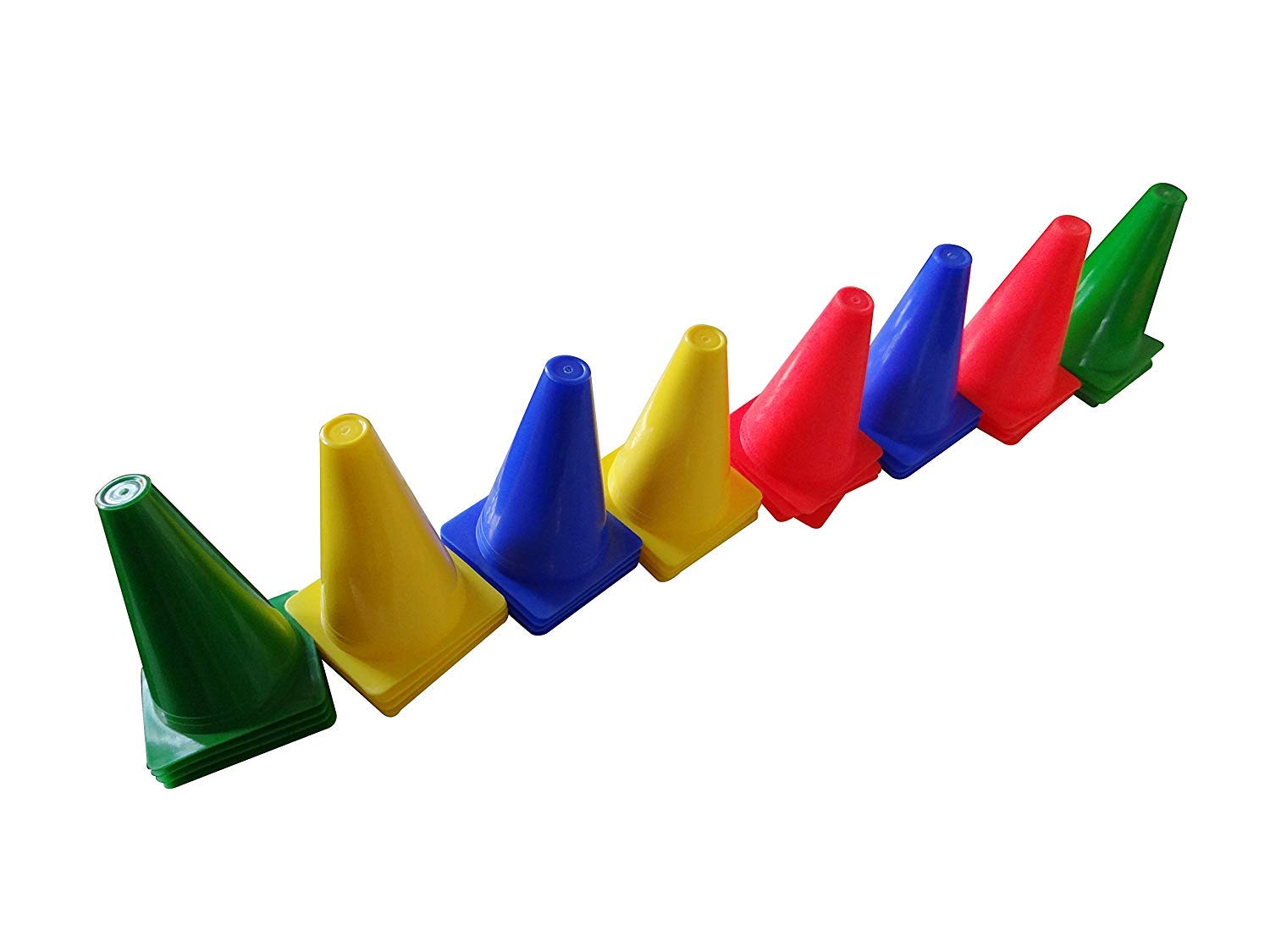 Roxan Combo of Plastic Flat Adjustable Speed Agility 4m Ladder with 10 Rungs, 12-Pieces 6-inch Marker Cone and 20 Saucer Cones (Multicolour)