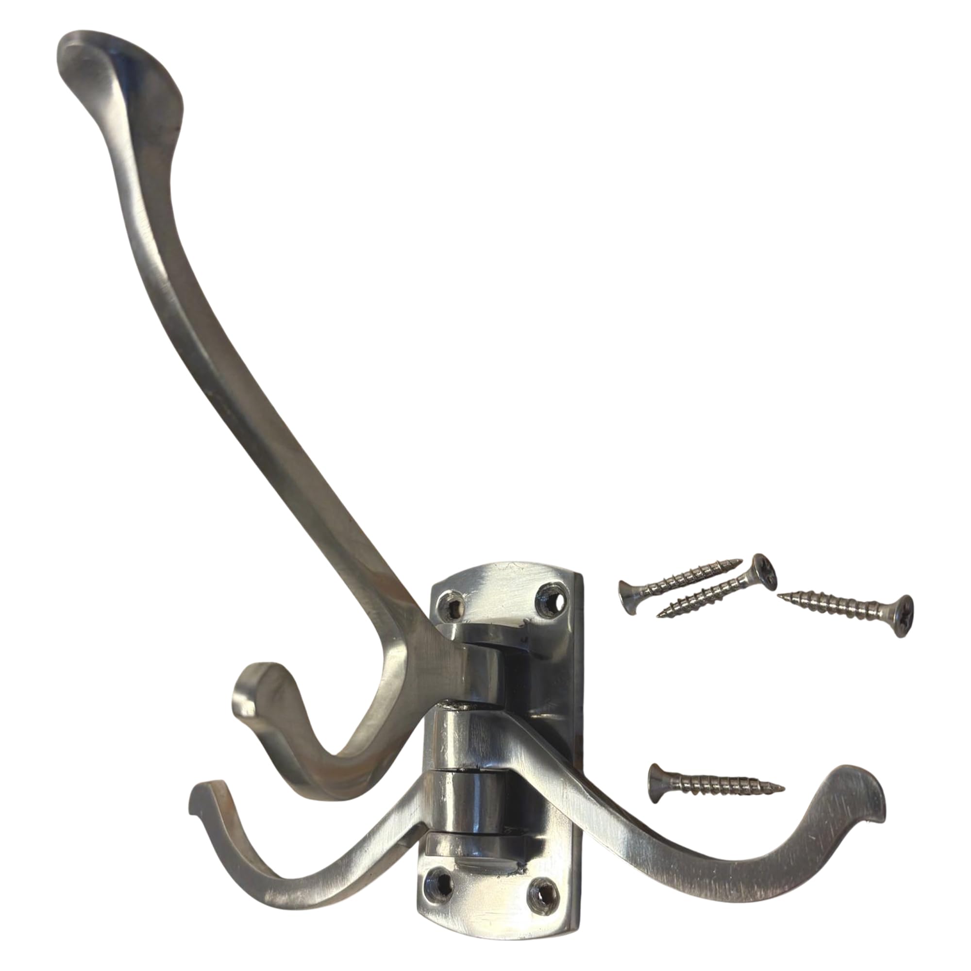Thorness Aluminium Triple 𝗦𝗪𝗜𝗩𝗘𝗟 𝗖𝗢𝗔𝗧 𝗛𝗢𝗢𝗞 3-Prong Wall Mounted Hanger for Towels Robes Bags Jackets Bathroom Entryway