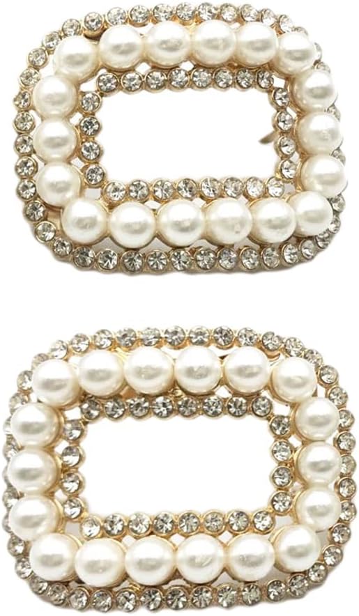 1 Pair Women Rhinestone Pearl Shoe Clips Flower Shoe Charms Charm Clips Bridal High Heels Shoe