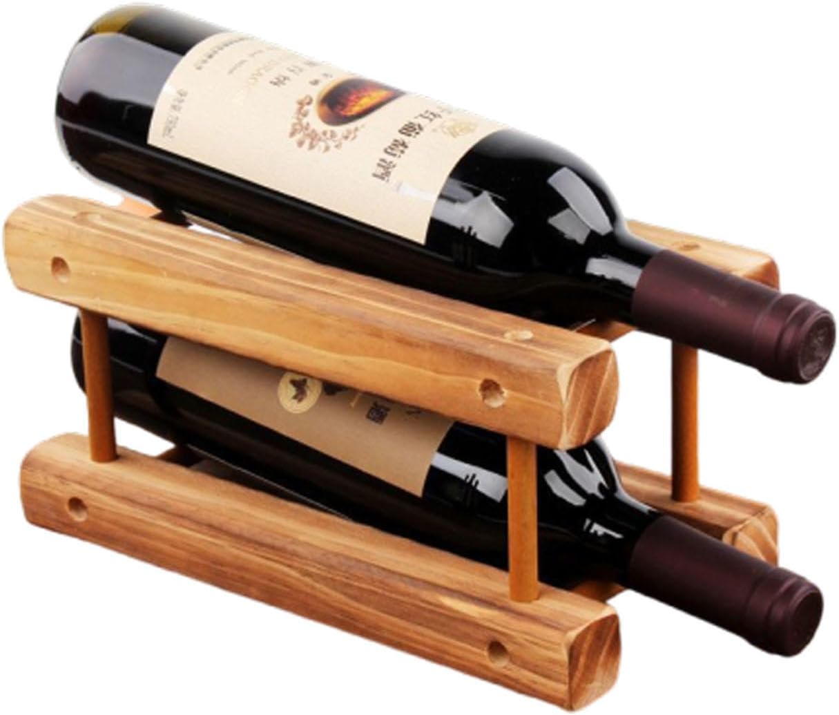 Wine Racks Countertop, Capacity Wine Rack Free Standing Floor, DIY Assembly Wooden Wine Storage Holder Stand Shelf, Wine Bottle Organizer Insert for Cabinet,E