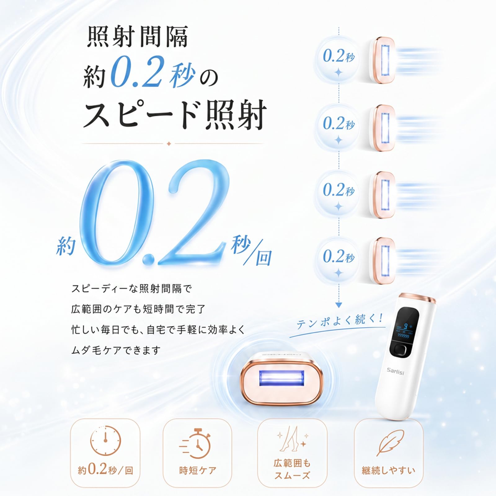 Amazon | Sarlisi 脱毛器【サファイア冷感】家庭用 冷感脱毛 VIO対応