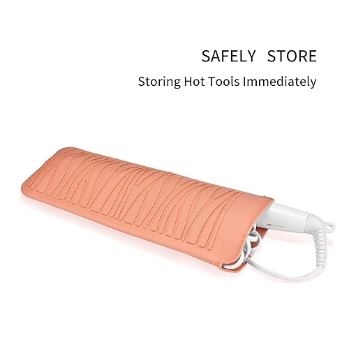 Miniatura 4 de Bolsa de viaje de silicona resistente al calor para alisadora de cabello, plancha para prensar, rizador de pelo, varita rizadora de cabello, plancha