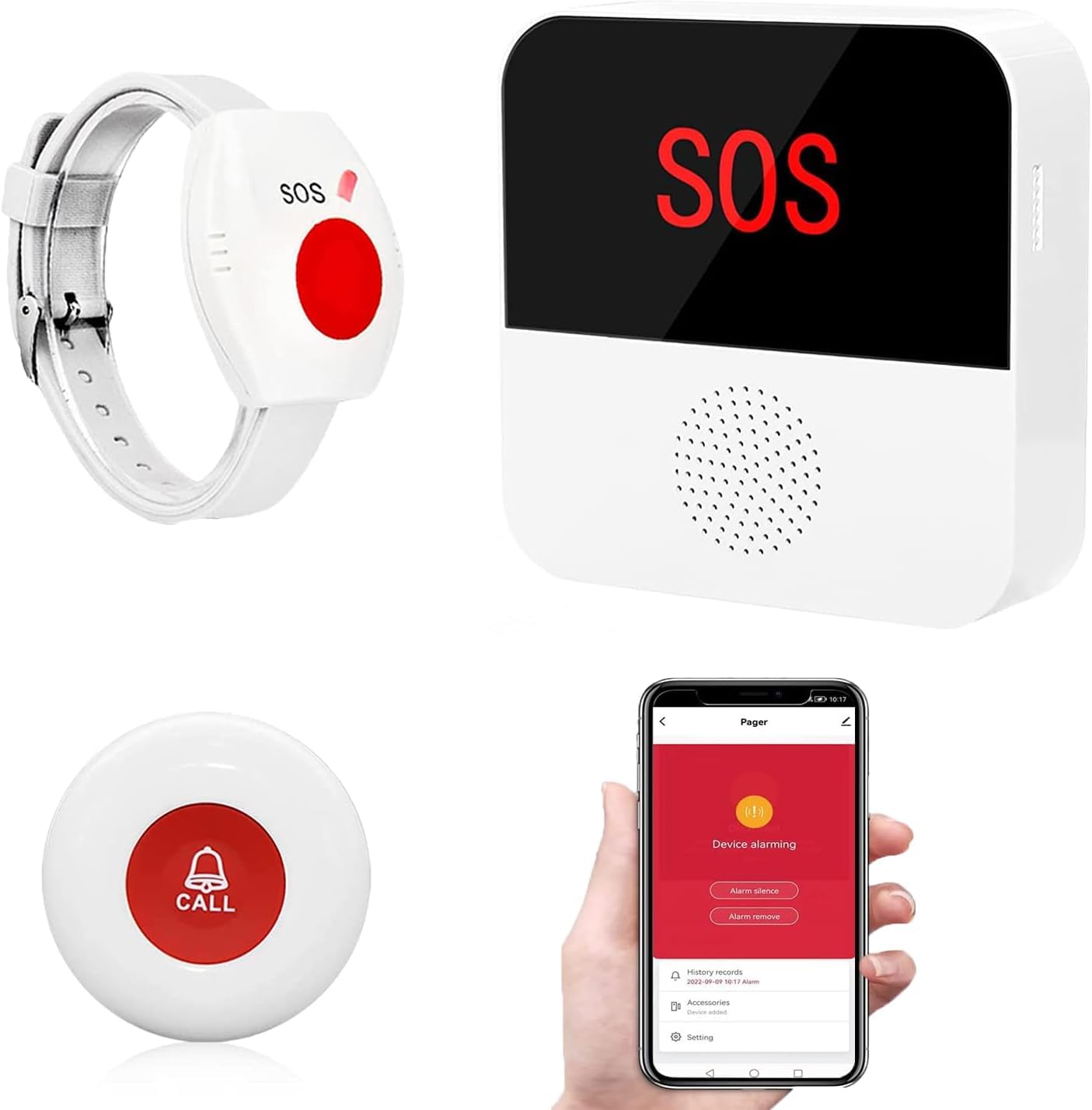 WIFI Elderly Caregiver Pager SOS Call Button Wireless Emergency Tuya Smart Panic Medical Alert for Seniors Patients Old Helping