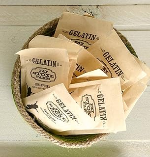 Fat Stone Farm Kosher Beef Gelatin Powder (Unflavored) - Single Serving ½ oz Paper Packets (24)