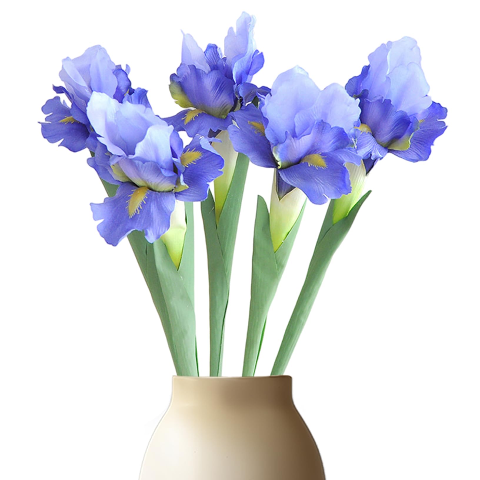 Fleurs d'iris artificiels en soie de prestige et finition toucher réel, 5 pièces