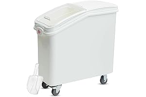 27 Gallon / 430 Cup Mobile Ingredient Bin with Sliding Lid & Scoop