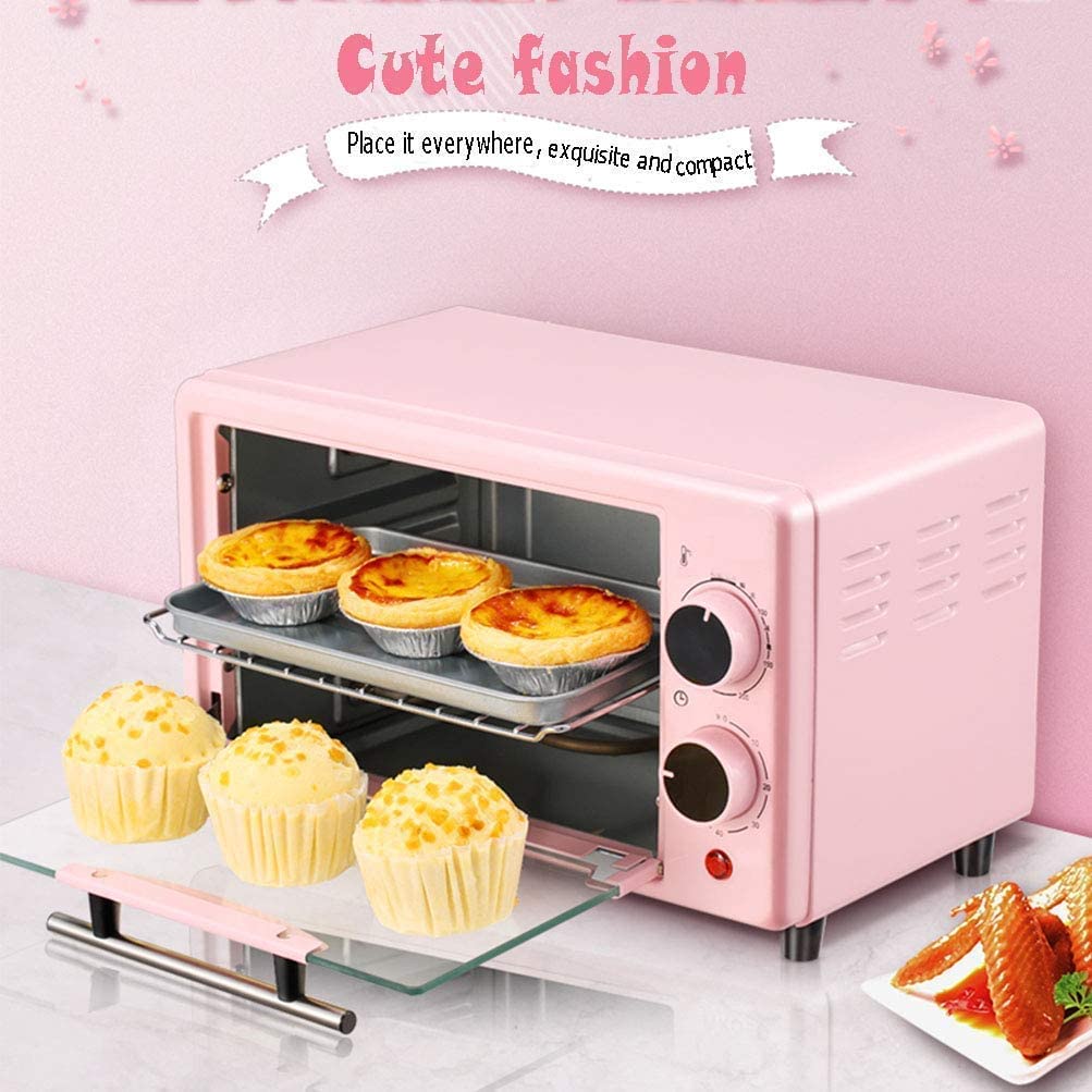 Horno eléctrico de 12 l, multifunción para Hornear, Horno pequeño para Hornear, Pizza, encimera, Horno, Bandeja para Hornear, Mini Horno útil