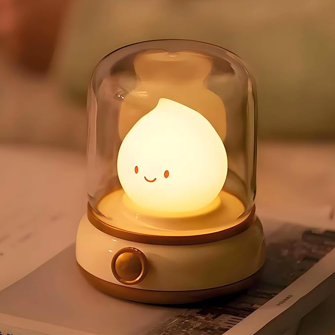 Simpvia Cute Kids Night Light for Nursery - Retro Rechargeable Light with Timer, Cozy Desk Lamp Gift for Kids, Toddler & Mom | Desk Accessories (Yellow)