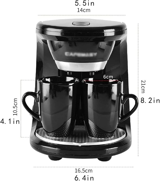 Cafetera Automática Portátil para Hogar y Oficina con Filtro y Capacidad para 2 Tazas miniatura 2