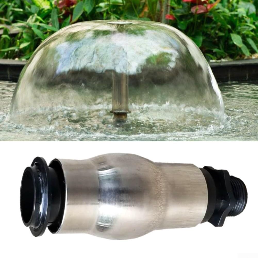 Brunnen-Sprühdüse aus Edelstahl mit G1-Außengewinde für Teich- und Seewasserspiele, 304 Metallschaum-Sprinkler, 15,2 cm Outdoor-Gartendekoration
