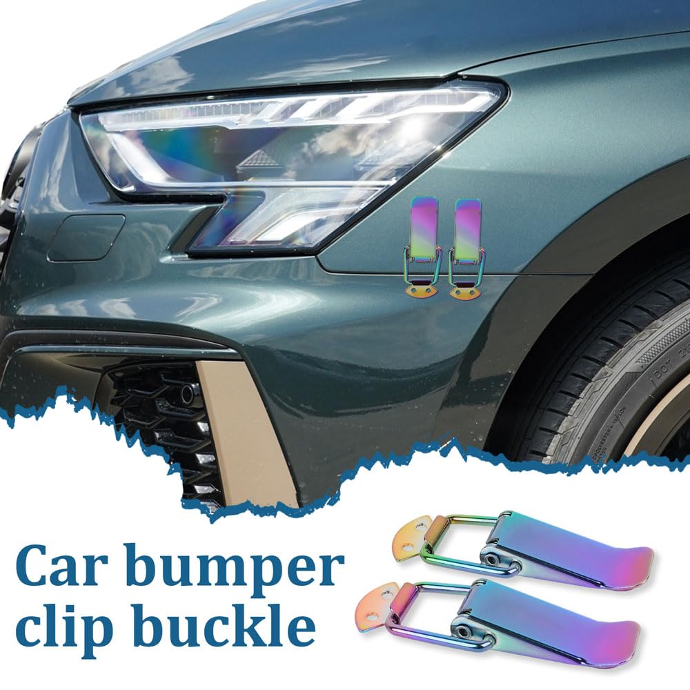 2PCS Car Bumper Clips Auto Bumper Security Hook Lock Clip Hasp Quick Release Front Rear Bumper Trunk Fastener — view 3