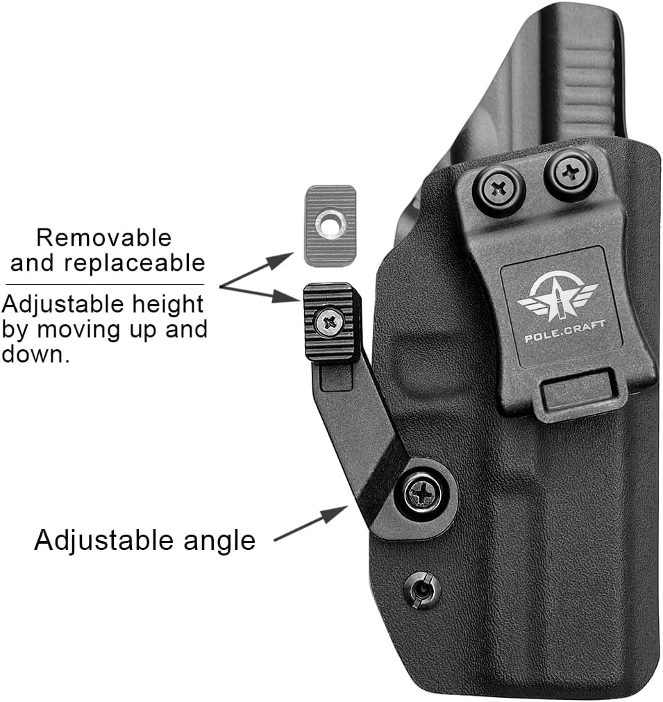 POLE.CRAFT IWB Kydex Holster Custom Fit: Glock 17 (Gen 1-5) / Glock 22 Glock 31 (Gen 3-4) Pistol - Inside Waistband Carry - Adj. Cant Retention - Cover Mag-Button - No Wear - No Jitter