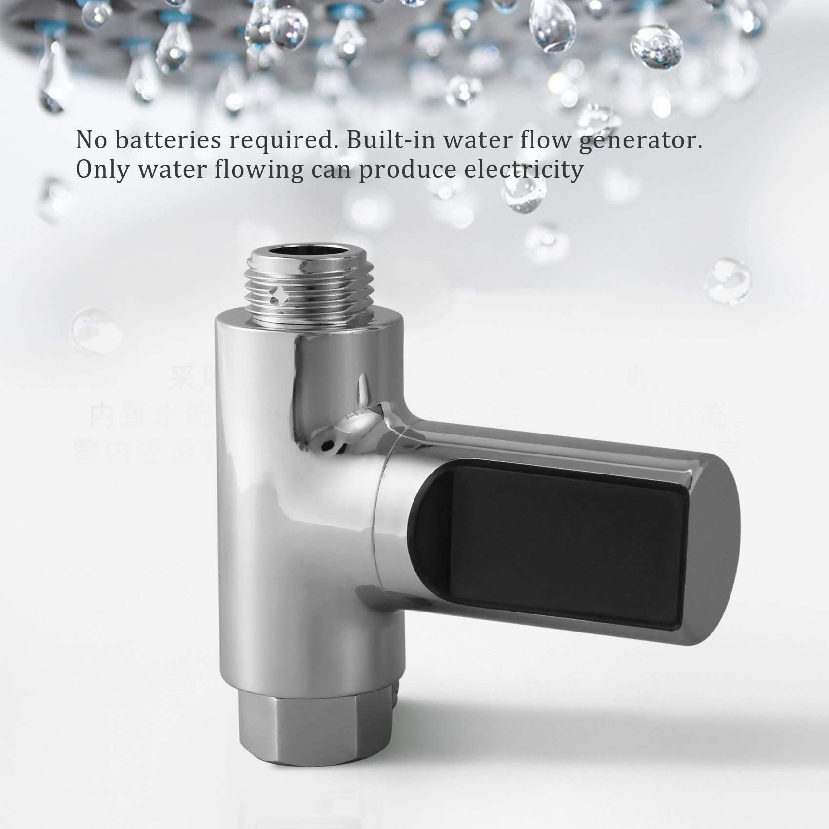Jevina Indicatore a LED, termometro doccia, flusso d'acqua, misuratore di temperatura doccia autgenerante per la cura del bambino