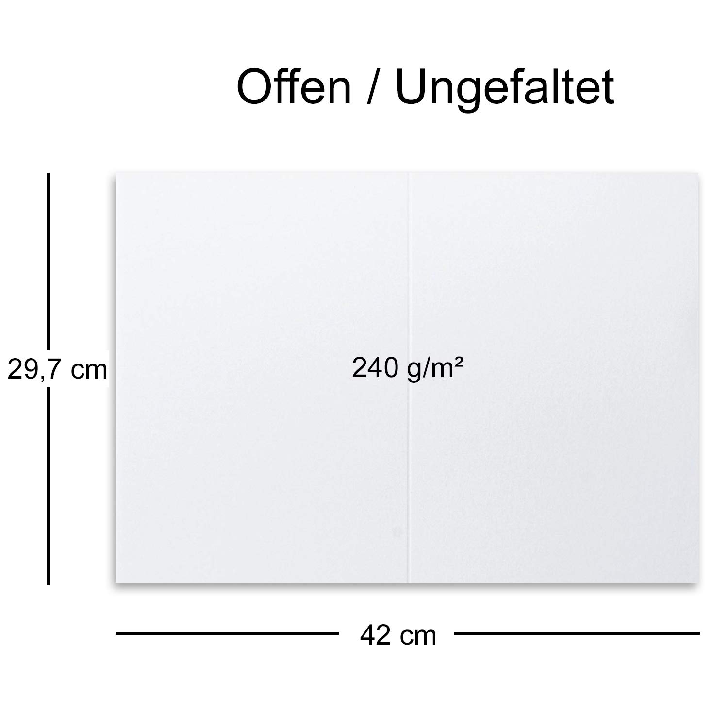 FarbenFroh Lot de 50 cartes format A4 pliées en blanc (blanc) – 21 x 29,7 cm – Carte XXL vierge 240 g/m² pour loisirs créatifs et personnalisation