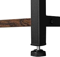 Vista 7 de Estante para panaderos, estante de cocina de madera de 4 niveles, estante de almacenamiento de cocina con ganchos y marco de metal (Vintage)