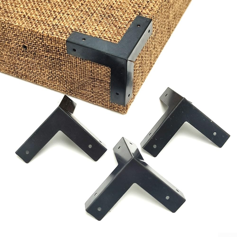 DAZZLEEX Confezione da 4 protezioni per angoli, angoli in bronzo, per mobili e tavoli, colore: nero
