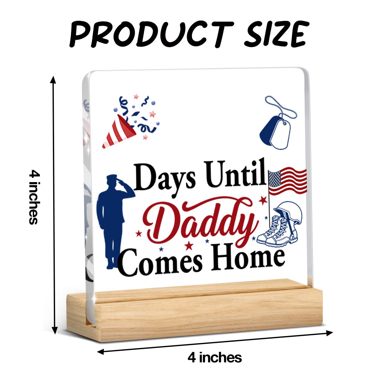 Funny Deployment Countdown Calendar Deployment Decorations Gifts for Hero Home Hero Military Gifts Kids Colleagues Family Countdown Gifts for Him Her 4 X 4 Inch