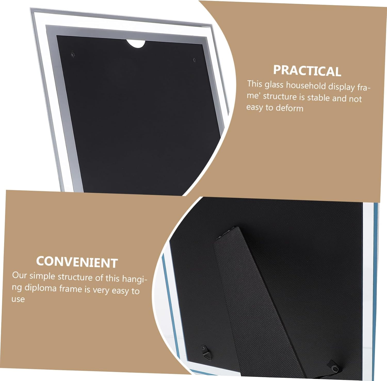 ORFOFE Diploma Frame for Certificates and Business Licenses Elegant Easel Design Vertical and Horizontal Display Lightweight and Space-saving Display