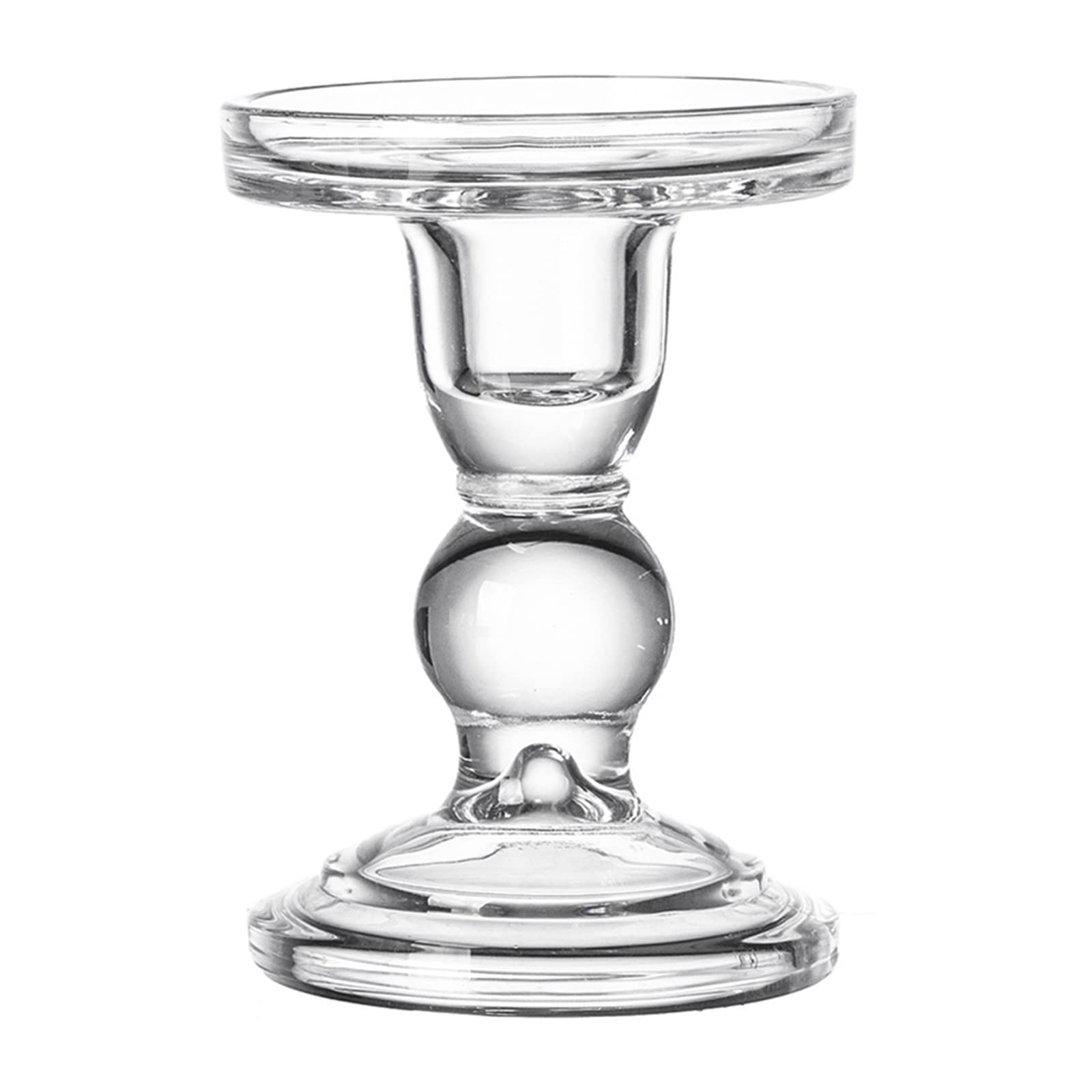 HTTGDGDH High Candlestick Transparent Candle Holders Home Decor Candlesticks For Pillar Candle Taper Candle,D-L 14 * 8.5cm