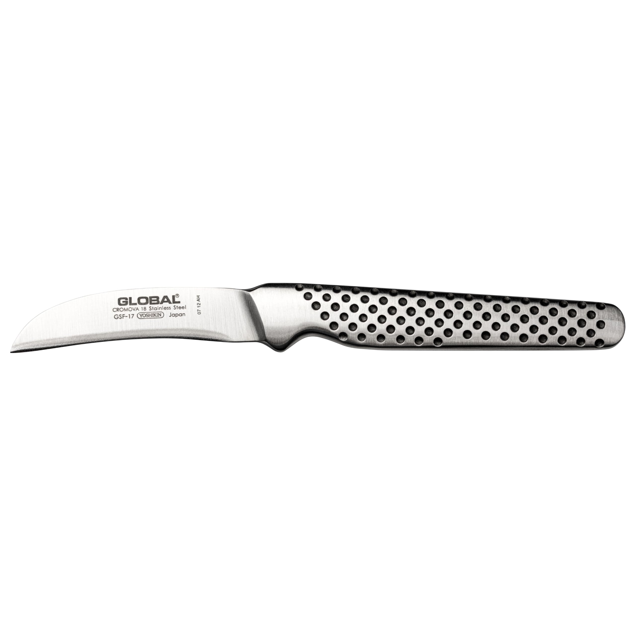 Couteau à éplucher incurvé Global GSF-17 de 6 cm pour peler les petits légumes sans effort